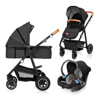 Коляска 3 в 1 Lionelo AMBER 3 GREY GRAPHITE