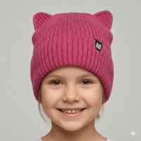 Дитяча шапка Talvi Багіра  03069-038 яскравий рожевий