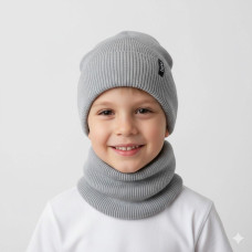 Детская шапка и хомут (баф) Talvi Пандора 02214-187 светло-серый