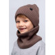 Детская зимняя шапка с хомутом Hart 4468 коричневый