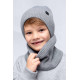 Детская зимняя шапка с хомутом Hart 4468 серый