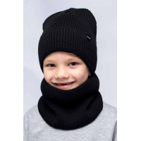 Детская зимняя шапка с хомутом Hart 4468 черный