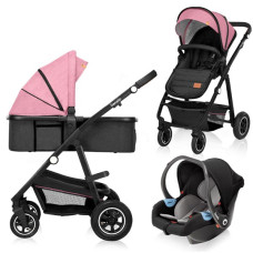 Коляска 3 в 1 Lionelo AMBER 3 PINK ROSE