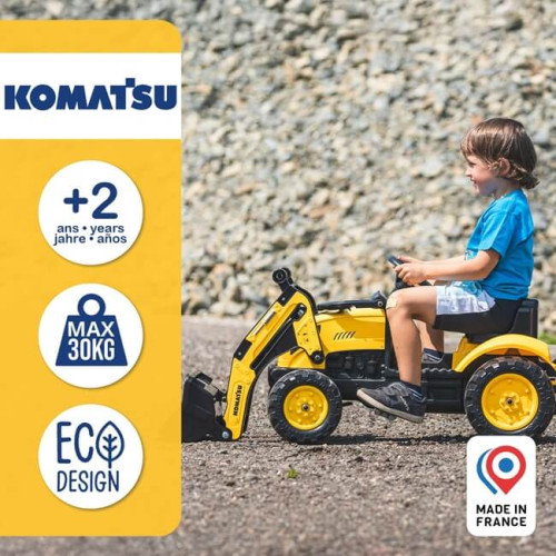 Детский трактор на педалях Falk 2076M Komatsu yellow