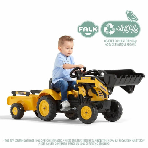 Детский трактор на педалях Falk 2076M Komatsu yellow