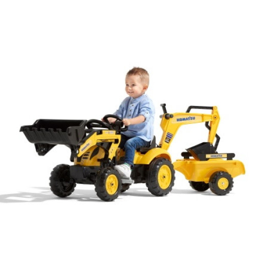 Детский трактор на педалях Falk 2076N Komatsu желтый