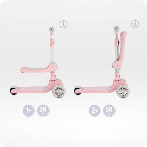 Самокат MoMi DEBE 2в1 pink