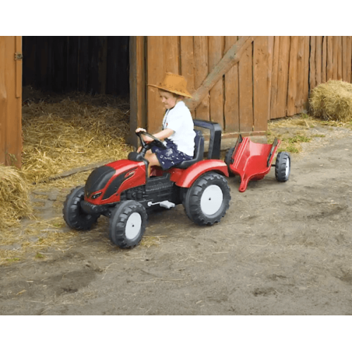 Детский трактор на педалях Falk 4000AB VALTRA S4 красный