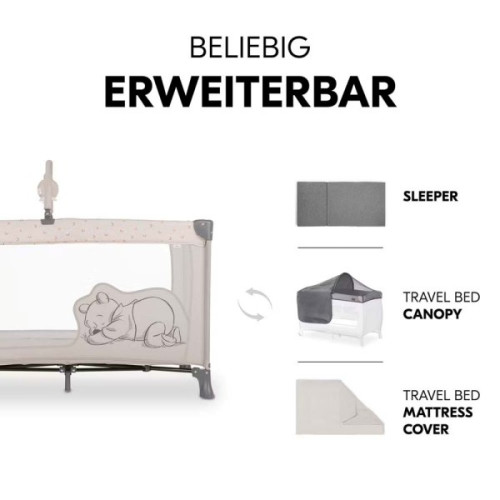 Манеж-кровать Hauck Dream N Play Go Pooh Rainbow Beige