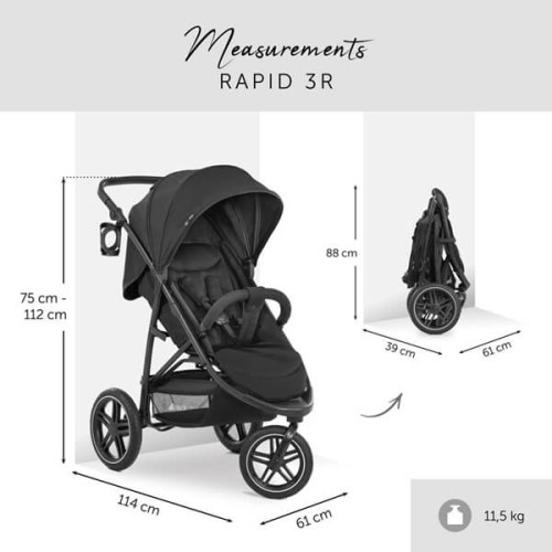 Прогулочная коляска Hauck Rapid 3R Black