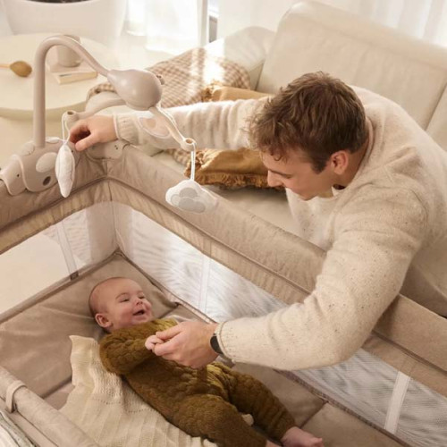 Ліжко-манеж з пеленатором Kinderkraft Leody Up Beige 