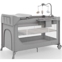 Кровать-манеж с пеленатором Kinderkraft Leody Up Grey (KCLEODUPGRY00AC)