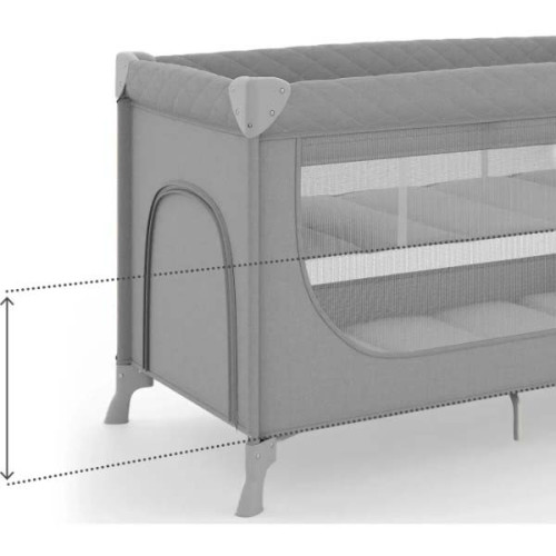 Кровать-манеж с пеленатором Kinderkraft Leody Up Grey
