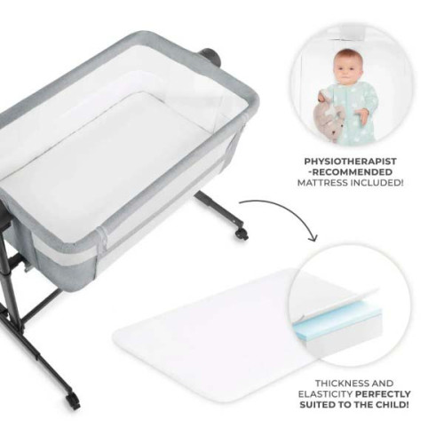 Приставная кроватка-люлька Kinderkraft Nestee Up 2 Light Grey