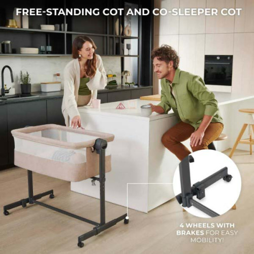 Приставная кроватка-люлька Kinderkraft Nestee Up 2 Light Grey