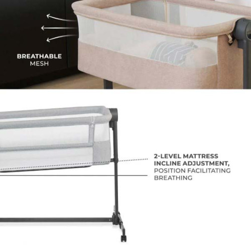 Приставная кроватка-люлька Kinderkraft Nestee Up 2 Light Grey