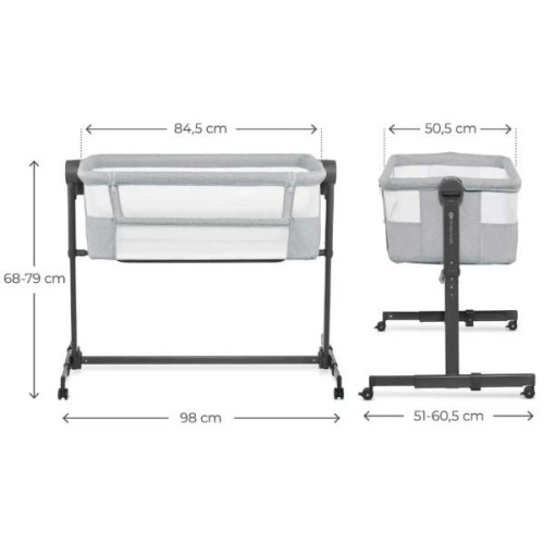 Приставная кроватка-люлька Kinderkraft Nestee Up 2 Light Grey