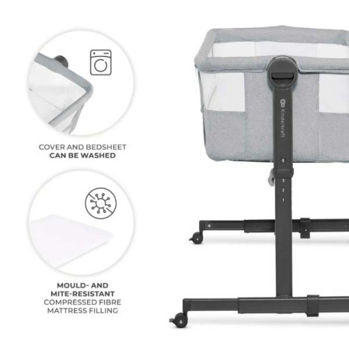 Приставная кроватка-люлька Kinderkraft Nestee Up 2 Light Grey