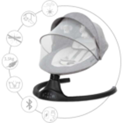 Шезлонг-качалка 2в1 Kidwell LUXI Dark Melange/Black