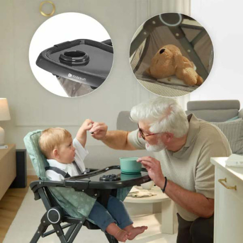 Стульчик для кормления Kinderkraft Foldee Bushy Green (KHFOLD00GRE000N)