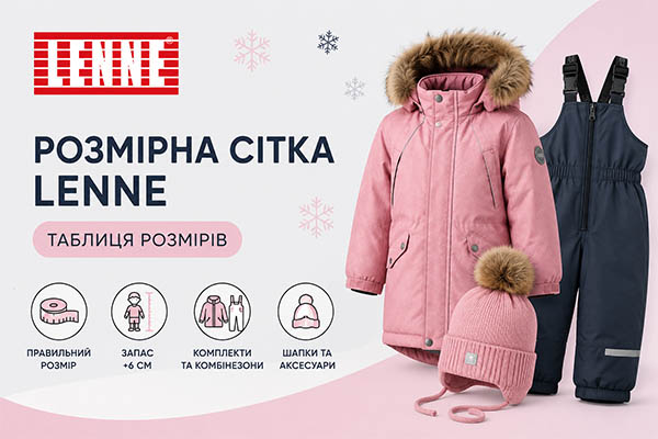 Розмірна сітка Lenne: таблиця розмірів дитячого одягу, комбінезонів і комплектів Розмірна сітка Lenne: таблиця розмірів дитячого одягу, комбінезонів і комплектів